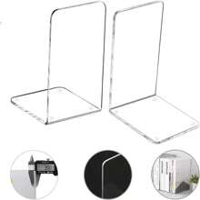 2pcs Acrylic Bookend, Clear Book Stand Holder, Non-Slip Storage Organizer For Student Offices Back To School