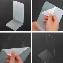 2pcs Acrylic Bookend, Clear Book Stand Holder, Non-Slip Storage Organizer For Student Offices Back To School