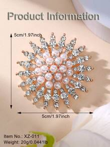 優雅的金色珍珠向日葵時尚女士胸針