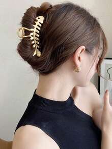 魚骨造型髮夾,防滑,強力定型髮型工具,法式設計,適用於粗細髮質,適用於女性和女孩適用的萬聖節時尚髮飾配件