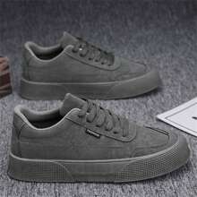 Spring And Autumn Thick Sole Round Toe Breathable Student Board Shoes Lace-Up Casual Sneakers Skate Shoes Non-Slip Work Shoes For Men
