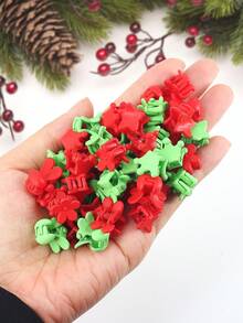 50入組/包女士聖誕主題劉海夾,節日派對髮飾,絕佳禮物選擇