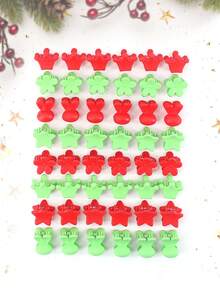 50入組/包女士聖誕主題劉海夾,節日派對髮飾,絕佳禮物選擇