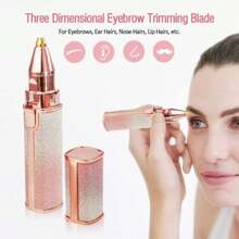 Depiladora Facial Mujer, 2 en 1 Eléctrica Depiladora Cejas Afeitadora Removedor de Vello Maquina Depilar Facial USB Recargable Impermeable Portátil sin Dolor Luz LED - Multicolor - Ver 1