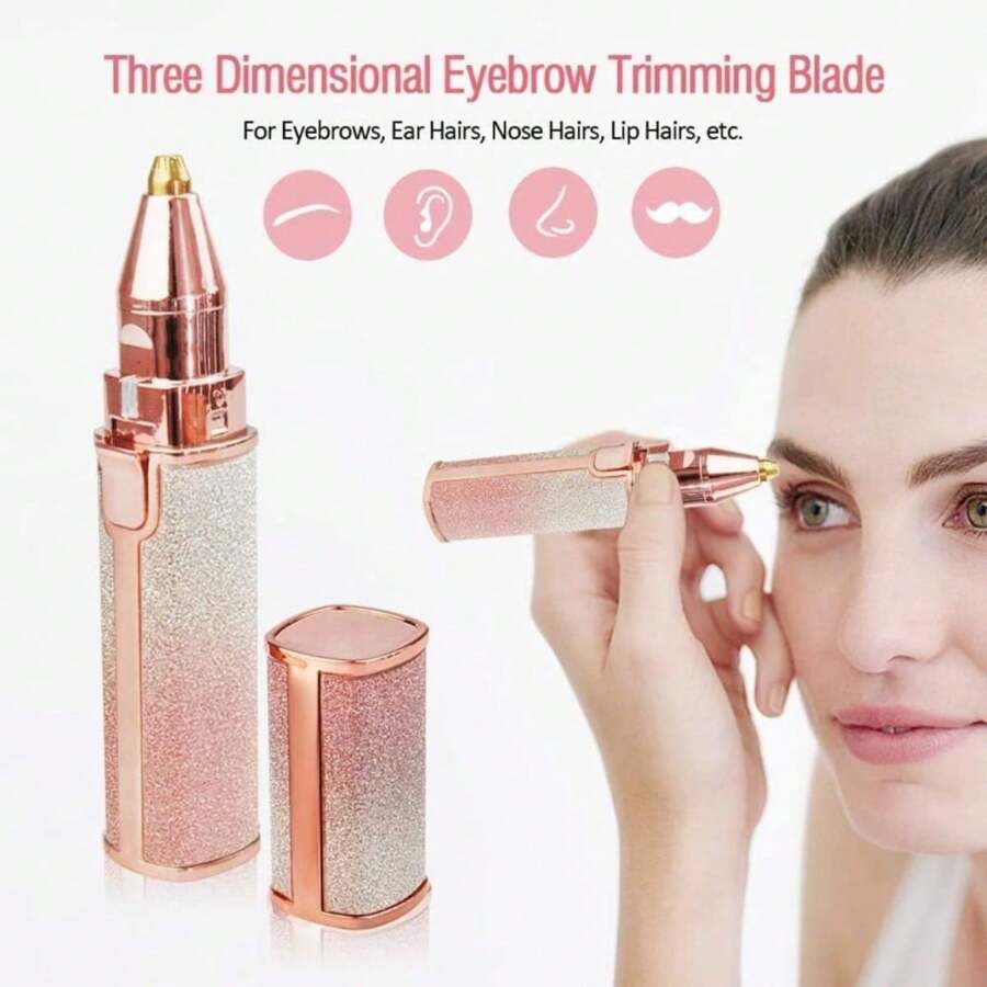 Depiladora Facial Mujer, 2 en 1 Eléctrica Depiladora Cejas Afeitadora Removedor de Vello Maquina Depilar Facial USB Recargable Impermeable Portátil sin Dolor Luz LED - Multicolor - Ver 1