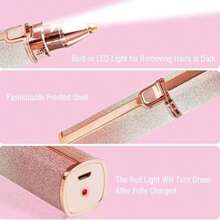 Depiladora Facial Mujer, 2 en 1 Eléctrica Depiladora Cejas Afeitadora Removedor de Vello Maquina Depilar Facial USB Recargable Impermeable Portátil sin Dolor Luz LED - Multicolor - Ver 7