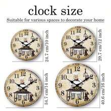 復古木質牆掛鐘,有趣廚師與狗圖案,靜音電池驅動圓形裝飾牆鐘,適用於房間、廚房、餐廳、美食節慶裝飾,送給主廚最佳禮物 10寸、12寸、14寸、16寸(不含電池) - 多色MDF055 - 查看 3