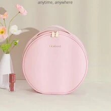 Estuche De Maquillaje De Viaje De Fábrica Con Espejo De Luz Led, Estuche De Maquillaje Con Espejo Extraíble, Bolsa De Cosméticos - Rosa - Ver 3