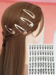 50入組銀色bb短夾,適用於各種髮型和瀏海
