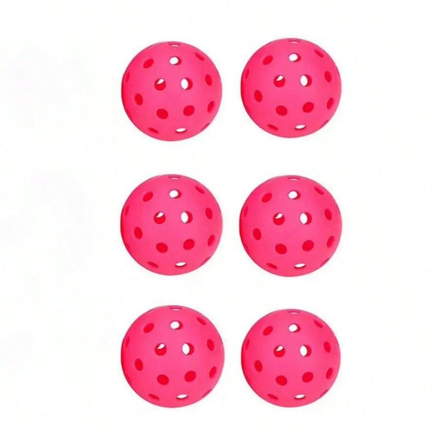6pcs Pink Plastic Practice Golf Balls With Holes For Both Indoor And Outdoor Use for Sale