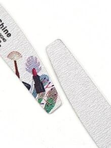 NailShine 20支新月形100/180目砂纸木棒指甲锉，用于美甲，随机混装，图案为美丽的女士设计 - 彩色 - 查看 10