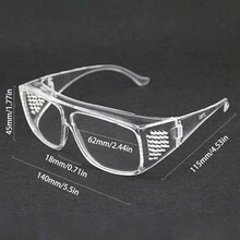 男女適用防風、防塵及潑水鏡片,適用於日常騎行、戶外工作,透明框架,包裝內配有1入零售盒 - 無色 - 查看 8