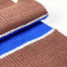 1 件男女通用針織拼色圍巾,溫暖柔軟的冬季護頸,適合情人節或聖誕禮物 - 藍色 - 查看 5