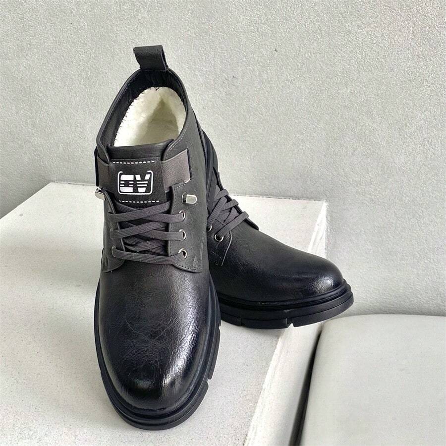 Men's Winter Boots With Non-Slip, Fashionable, Warm And Comfortable Design, Thermal Lined - Black - View 1