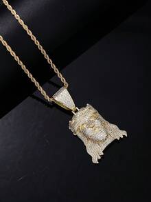 1入歐美嘻哈風格不鏽鋼卡通人物項鍊吊墜 - 金色 - 查看 1