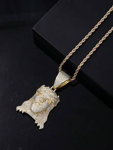 1入歐美嘻哈風格不鏽鋼卡通人物項鍊吊墜 - 金色 - 查看 4