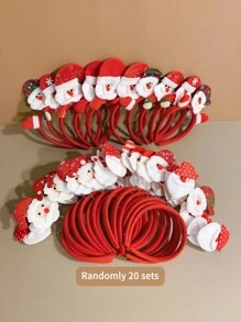 Random 20pcs Christmas Santa Claus Headband - Lovely Cartoon Hair Accessories For Kids - Multicolor - View 4