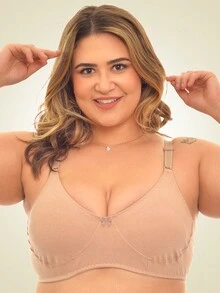 Plus Size Bras & Bralettes - Beige - View 2