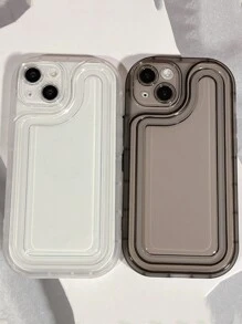 2 件裝簡約黑白氣墊加厚防摔手機殼相容蘋果手機 15 14 13 12 11promax - 黑色 - 查看 1