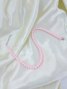 1 PC Ngọc Trai Giả Dự Tiệc Xương Đòn Vòng Cổ Vintage Crop Ngọc Trai Choker Tinh Tế Sang Trọng Trang Sức Dự Tiệc Đầm Phụ Kiện Cho Buổi Tối đầm Dự Tiệc - Hồng - Xem 6