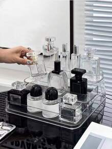 Perfume Storage Holder Box Clear Display Shelf For Cosmetics And Skincare, Makeup Organizer For Dressing Table - Clear - View 1