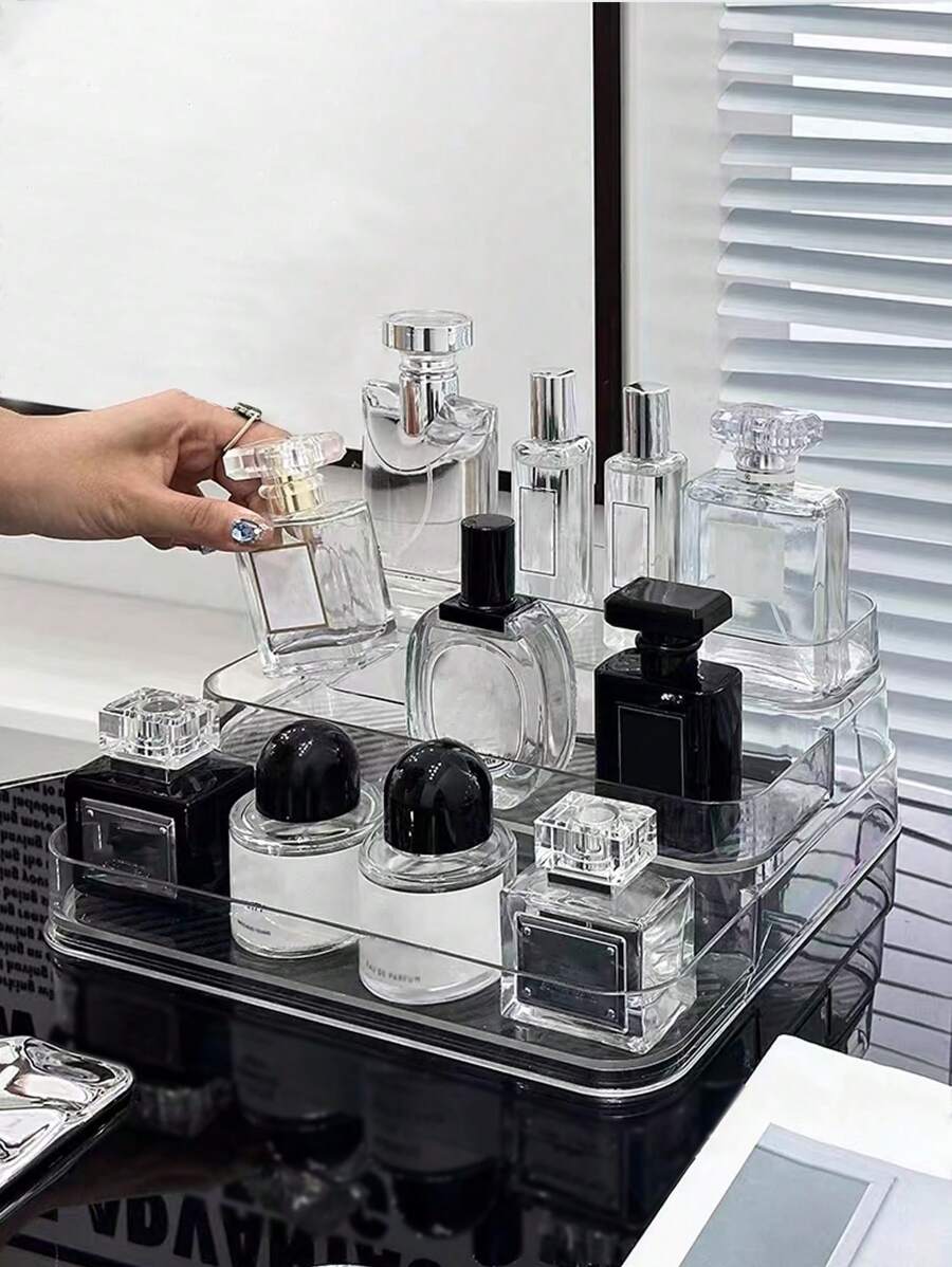 Perfume Storage Holder Box Clear Display Shelf For Cosmetics And Skincare, Makeup Organizer For Dressing Table - Clear - View 1
