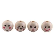 20mm DIY Dễ thương Mặt Cười Bằng gỗ Hạt , Gỗ tự nhiên Màu sắc Hạt tròn , Hoạt hình Nữ Búp bê Đầu Diễn đạt Hạt tròn String Hạt DIY Móc chìa khóa , Vòng tay , Dây chuyền Và Khác Phụ kiện - Một kích thước phù hợp với tất cả - Xem 4