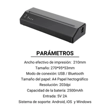 IMPRESORA TÉRMICA STENCIL PARA TATUAJE BLUETOOTH + USB TATTOO - Negro - Ver 2