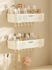 1 件大型壁掛式化妝品收納架,免打孔浴室梳妝台收納架 - 彩色 - 查看 1