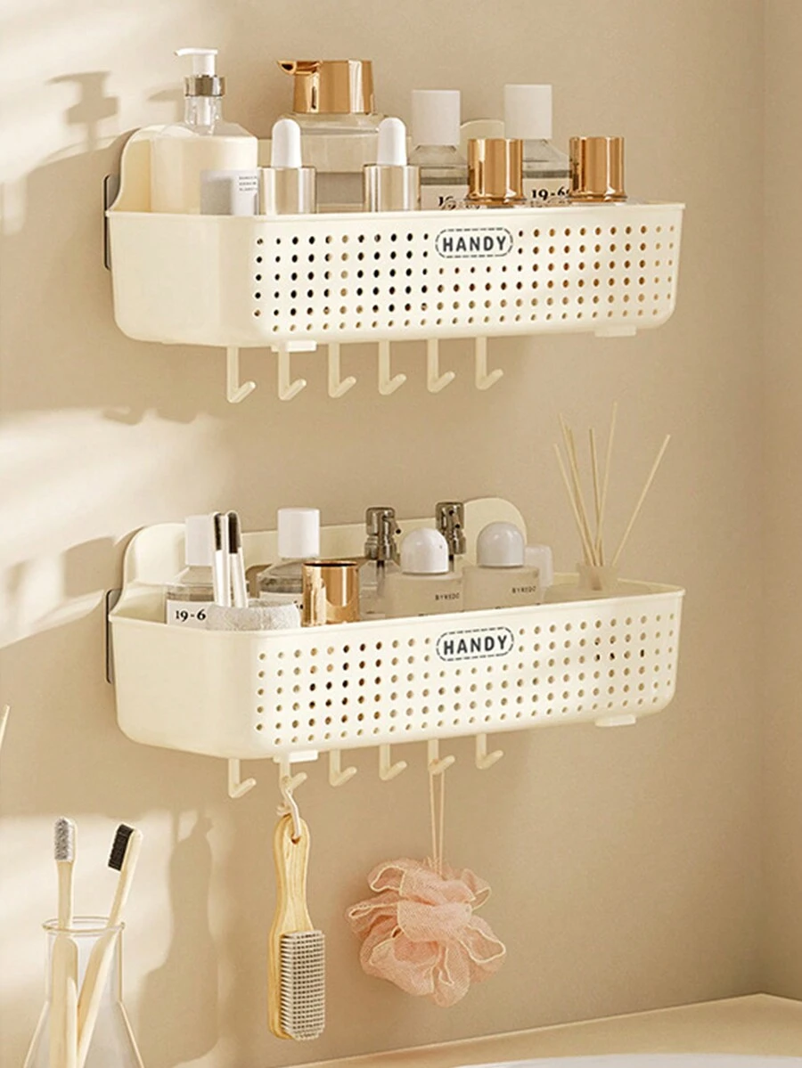 1 件大型壁掛式化妝品收納架,免打孔浴室梳妝台收納架 - 彩色 - 查看 1
