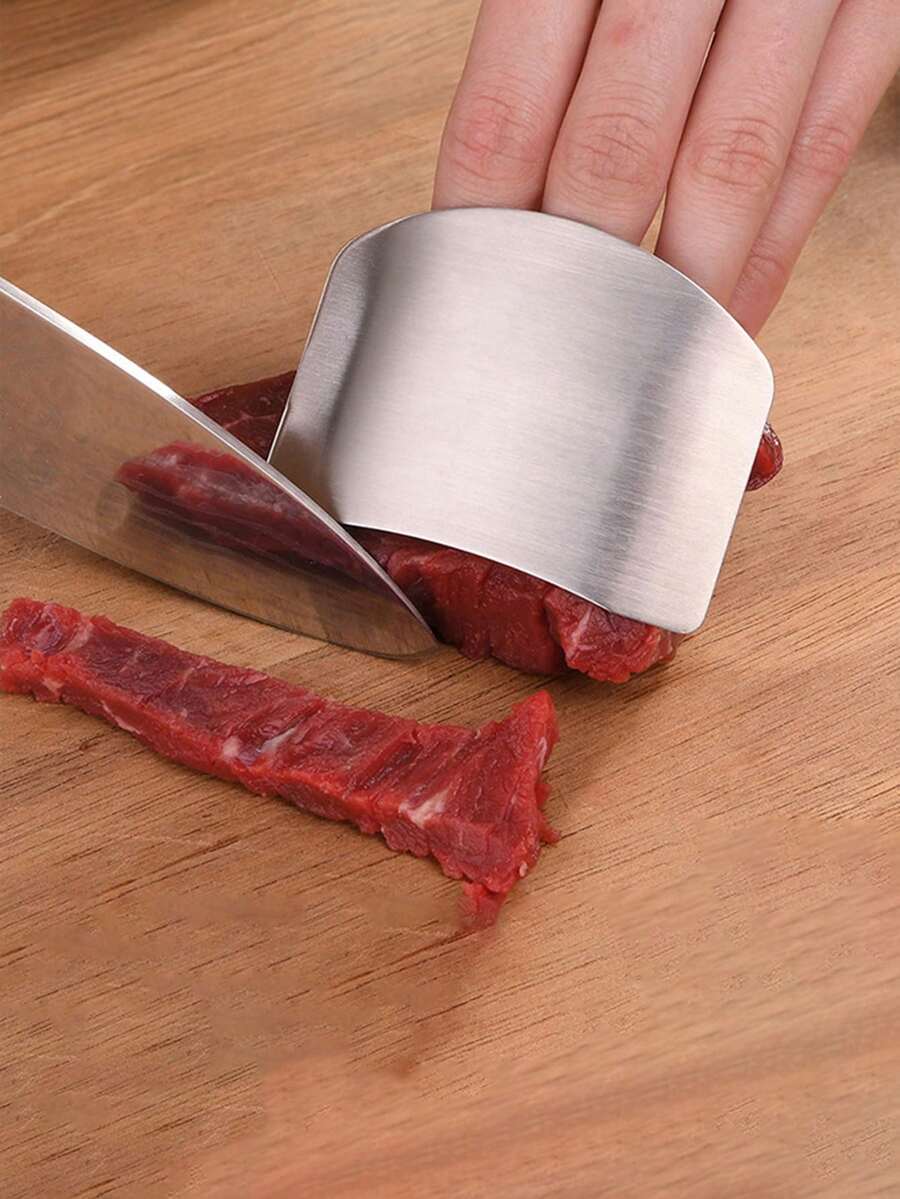 1pc Stainless Steel Cut Resistant Glove, Practical Kitchen Tool For Vegetable Cutting - Silver - View 1