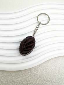 1 Piece Oval Simulated Chocolate Model Keychain Funny Pendant - Chocolate Brown - View 5