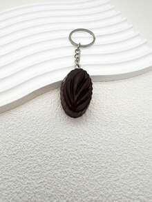 1 Piece Oval Simulated Chocolate Model Keychain Funny Pendant - Chocolate Brown - View 3