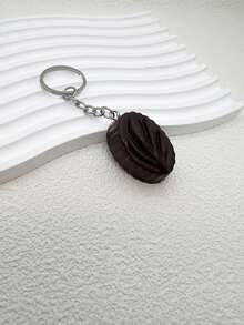 1 Piece Oval Simulated Chocolate Model Keychain Funny Pendant - Chocolate Brown - View 4