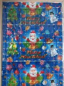 Cortina Navidad de cuadros plástica 2mx1m - Multicolor - Ver 1