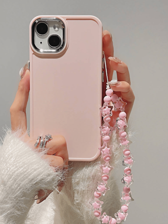 1pc Pink Star-Shaped Beaded Bracelet, Simple And Personalized Star Pink Gradient Jewelry, Hanging Decoration For Phone Case, Chain Pendant Cord Gifts For Mother, Family, Friends, Birthday, Holiday Phone Charm, Phone Chain