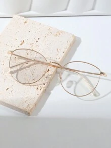 1件新款金属工艺脚部装饰品，室内电脑阅读，户外光感变色猫眼时尚男女通用眼镜