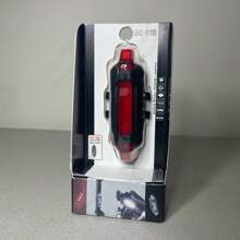 LAMPARA TRASERA PARA BICICLETA CON LIGA PARA AMARRAR AL TUBO ES RECARGABLE Y ESTROBO - Rojo - Ver 1