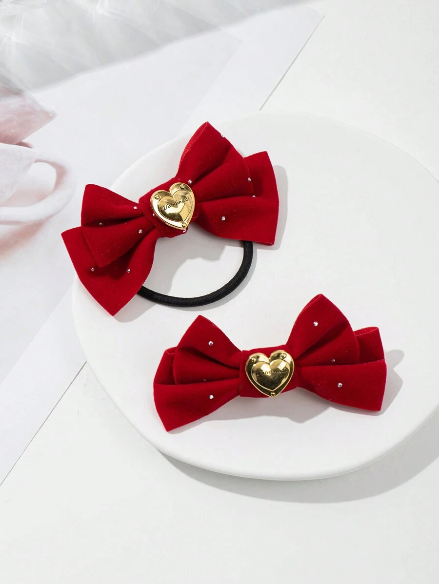 2 Miếng Đúng mốt Hình trái tim Tóc , Hoàn hảo Qủa tặng Đối với Gia đình , Giáo viên Mùa Thu /đông - Nhiều màu - Xem 1