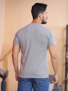 Camiseta Masculino Manga Curta Gola Redonda - Chumbo - Visão 6