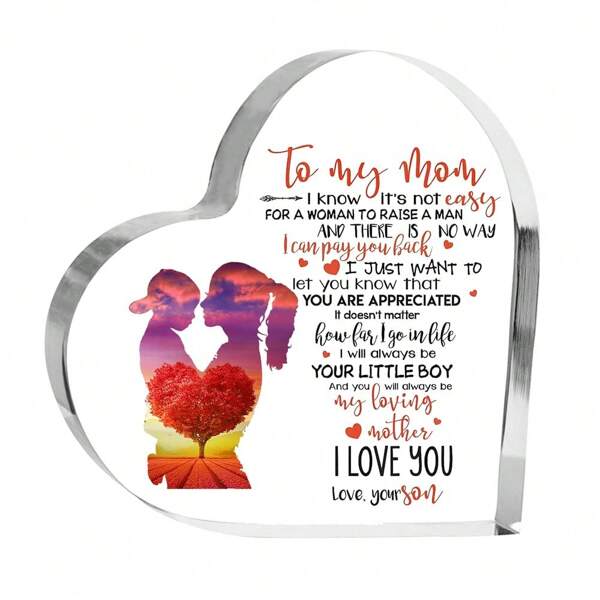 1pc Acrylic Keepsake Clear Heart Sign Memorial Bereavement Gift Sympathy Condolence Bereavement Crystal Glass Heart Shaped Home Decorations Tabletop Memorial Ornament 4 X 4 Inch/10 X 10 Cm