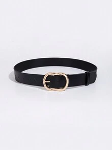 1條女士簡約針扣時尚裝飾腰帶 - 黑色 - 查看 2