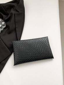 時尚編織手腕包,女士手拿包,休閒極簡風格 - 黑色 - 查看 4