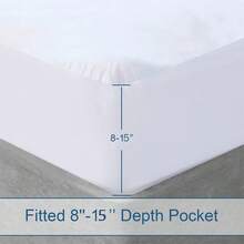 115g Ultra Fine Fiber Towel Cloth Waterproof Mattress Protector, Elastic Band Fits 12-18 Inch Mattress, Breathable Towel Cloth Waterproof Bed Skirt, Machine Washable And Reusable Multiple Times, Year-Round White 1pc - White - View 4