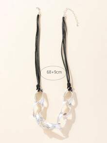 1入古典時尚幾何空心扭曲圓形項鍊適合男女,復古和個性化,可調節