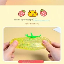 1pc Random Color Squishy Malt Sugar Strawberry Shaped Stress Relief Toy Slow Rebound Vent Toy - Multicolor - View 7