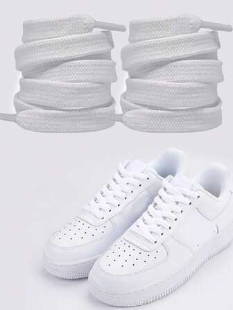 1 Pair Shoelace,Double Layered Flat Shoelaces,Suitable For All Types Of Sports Shoes(40inch/100cm)Replacement Shoe Laces For Women Men Sneakers Shoes, Casual Shoes,White Shoes,Basketball Shoes