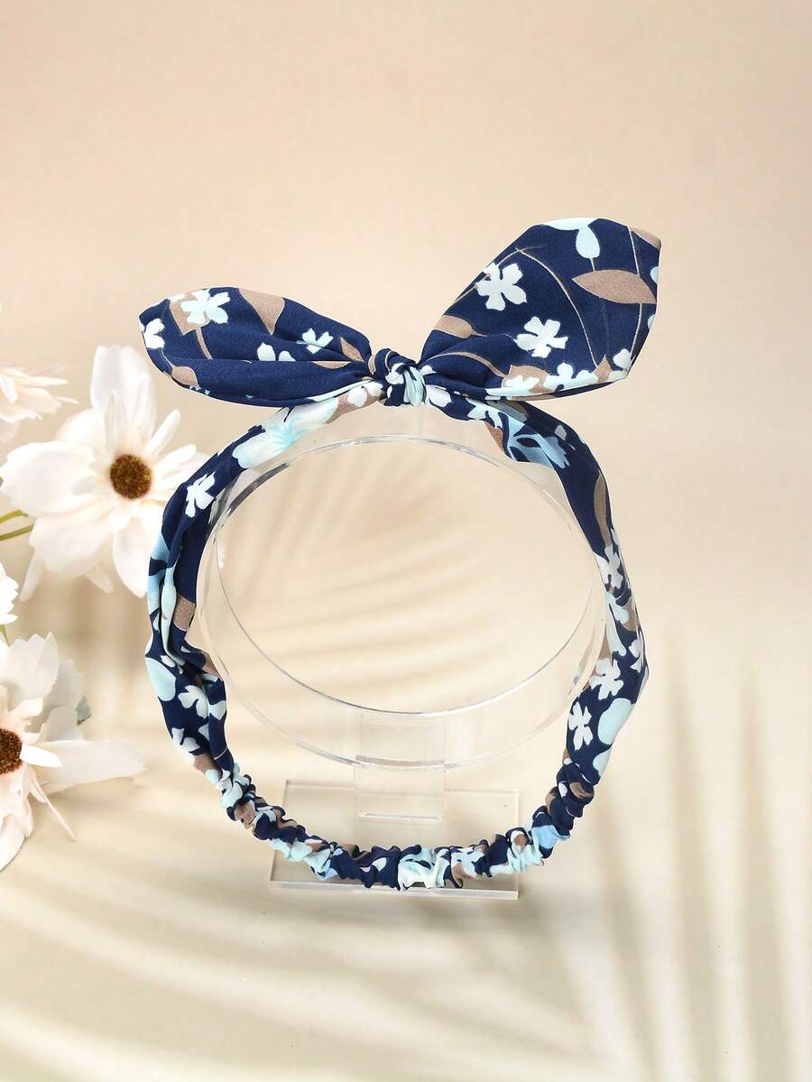 1 Pieza Diadema Con Cinta De Mariposa Estampada Para Mujer, Adecuada Para Uso Diario En Estilo Campestre - Multicolor - Ver 1