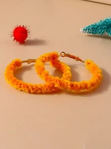 1對糖果色涼感羊毛繞繩耳環 - 圓圈 - 查看 14