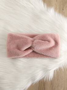 1 件裝粉紅色針織耳暖冬季頭帶女用毛絨頭帶 - 粉色 - 查看 1